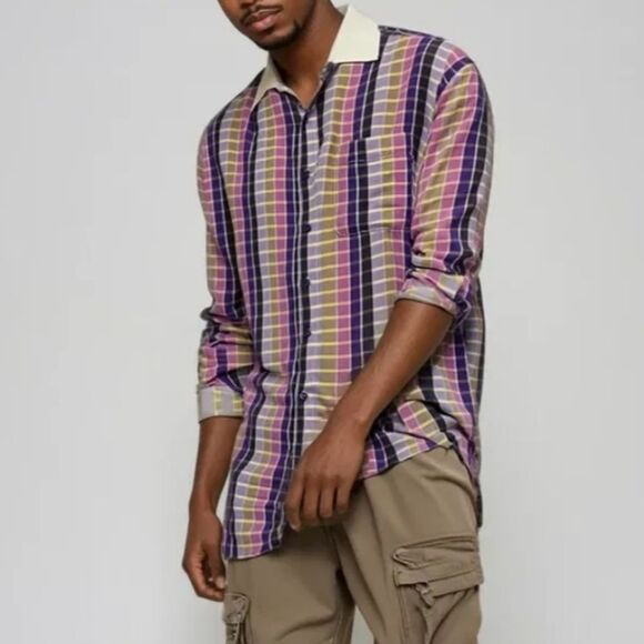 henri picard Other - Henri Picard Men's Purple Plaid Button Down Shirt